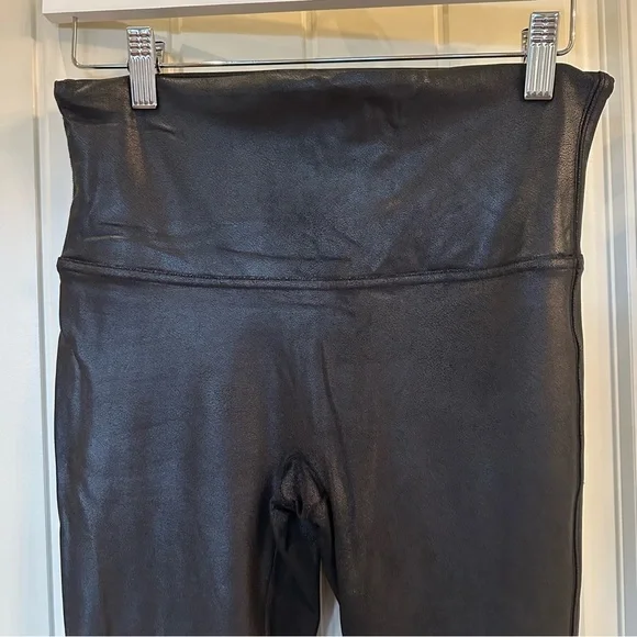 SPANX BUNDLE of 2Women’s Faux Leather Legging in Black Size Large